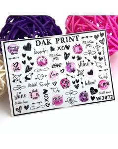 Слайдер-дизайн для ногтей W3072 Dak print