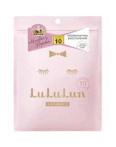 Маска увлажнение и баланс кожи FACE MASK BALANCE PINK 10 Lululun