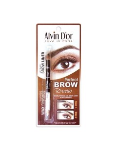 Профессиональный дуэт для бровей карандаш + воск Brow Perfect Alvin d'or