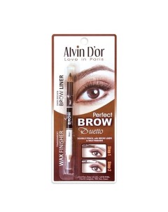 Профессиональный дуэт для бровей карандаш + воск Brow Perfect Alvin d'or