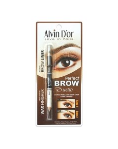 Профессиональный дуэт для бровей карандаш + воск Brow Perfect Alvin d'or