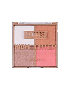 Хайлайтер для лица 4 Colors Highlighter Glow Kit Lollis