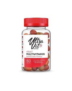 Витаминно-минеральный комплекс для взрослых Gummies Adult Multivitamin, вкус апельсин, вишня, клубни Ultravit