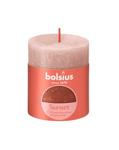 Свеча рустик Sunset розовый+янтарь 260 Bolsius