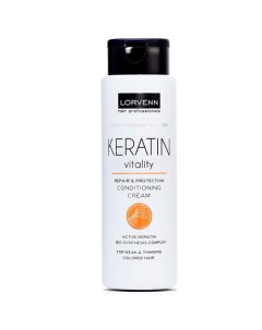 Крем-кондиционер c кератином для тонких и слабых волос KERATIN VITALITY 300.0 Lorvenn hair professionals