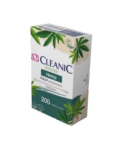 Naturals Hemp Ватные палочки гигиенические в прямоугольной коробке 200.0 Cleanic