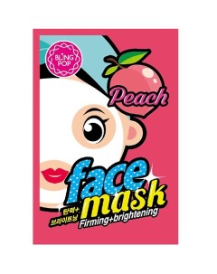 Маска для лица тканевая укрепляющая и придающая сияние с персиком Face Mask Bling pop