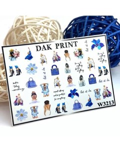 Слайдер дизайн для ногтей W3213 Dak print