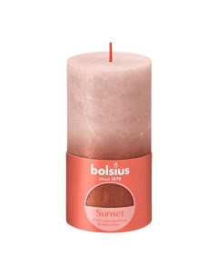 Свеча рустик Sunset розовый+янтарь 415 Bolsius