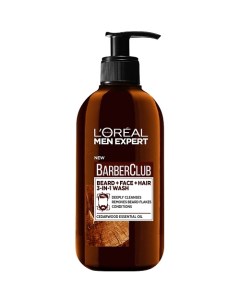 L'OREAL PARIS Очищающий гель 3 в 1 для Бороды + Лица + Волос, с маслом кедрового дерева Men Expert B L'oreal paris