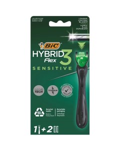 Мужская бритва 3 лезвия Hybrid 3 Flex Sensitive +2 сменные кассеты 62.0 Bic