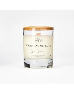 Ароматическая свеча CHAMPAGNE ROSE с деревянным фитилем 222.0 Soul hygge