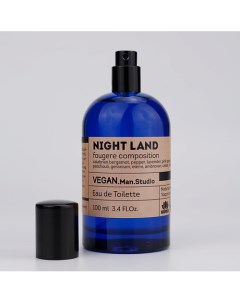 Туалетная вода мужская Night Land древесный амбровый с нотами ванили 100.0 Vegan.love.studio