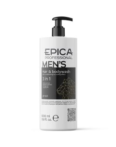 Шампунь для волос и тела 3в1 универсальный мужской Men's Epica professional