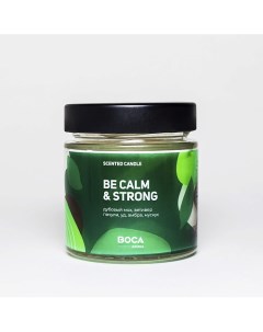 Свеча ароматическая в банке, аромат BE CALM & STRONG: дубовый мох, ветивер, роза 250 Boca aroma