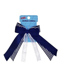 Сине-белый бант на резинке SCHOOL Collection Blue&White bow elastic Moriki doriki