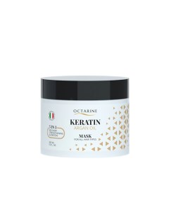 Маска для волос восстанавливающая 3в1 с Кератином и Аргановым маслом Keratin Argan Oil Octarine