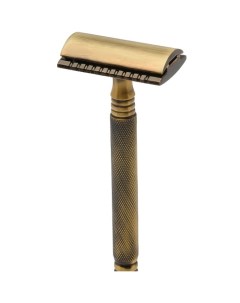 Т образный станок с закрытым гребнем SS 01 Antique brass 1 0 Pearl shaving