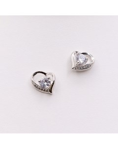 Серьги гвоздики покрытые серебром с кристаллами Swarovski Shine & beauty