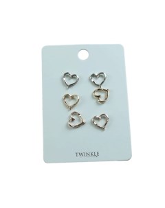 Серьги Hearts набор 3 пары Twinkle