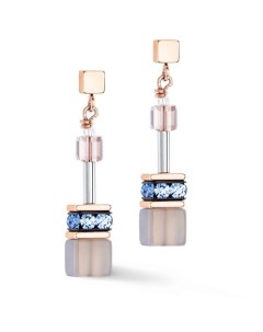 Серьги GeoCUBE Light blue-Beige Coeur de lion