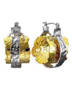 Двухцветные серьги из мятого металла Uvi jewellery