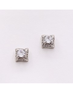 Серьги гвоздики покрытые серебром с кристаллами Swarovski Shine & beauty