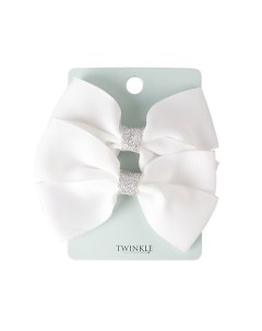 Заколки для волос BACK TO SCHOOL, white bows Twinkle