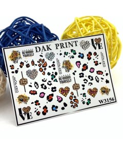 Слайдер дизайн для ногтей W3156 Dak print