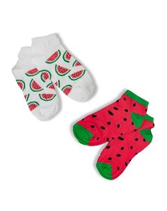 Носки женские короткие "Watermelon Red and White" 2 пары Ilikegift