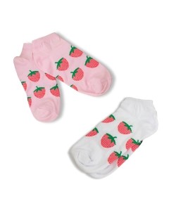 Носки женские короткие "Strawberry Pink and White" 2 пары Ilikegift