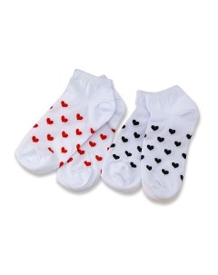 Носки женские короткие "Red and Black hearts" 2 пары Ilikegift