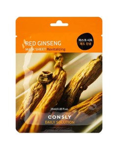 Тканевая маска для лица с экстрактом красного женьшеня Facial Tissue Mask With Red Ginseng Extract Consly