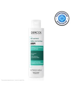 Регулирующий шампунь-уход для жирной кожи головы Dercos Technique Oil Control Vichy