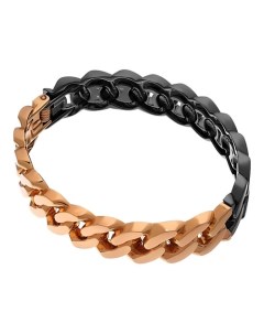 Жесткий двухцветный браслет цепь Gold Black Uvi jewellery