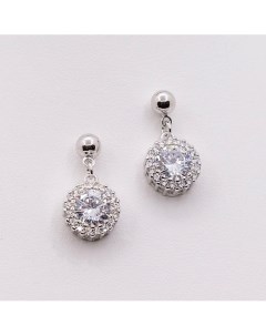 Серьги гвоздики покрытые серебром с кристаллами Swarovski Shine & beauty