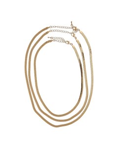 Тройное серебристое колье плетения снейк Uvi jewellery