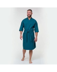 Халат вафельный Унисекс Dark Green Bio textiles