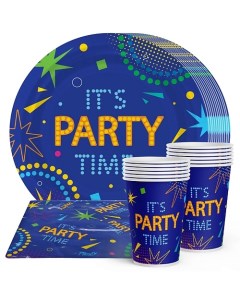 Одноразовая посуда для праздника It s party time на 12 персон Priority