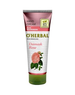 Обогащенный питательный крем для рук дамасская роза O'herbal