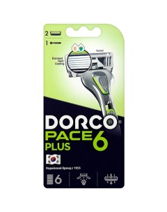 Бритва с 2 сменными кассетами PACE6 Plus, 6-лезвийная + лезвие-триммер Dorco