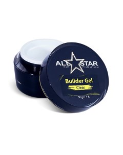 Однофазный гель для наращивания ногтей, Builder Gel "Clear" All star professional