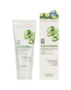 Пенка для умывания освежающая c экстрактом огурца Cucumber Natural Rich Foam Cleanser Dabo