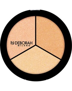 Палетка хайлайтеров для лица Trio Highlighter Palette Deborah milano