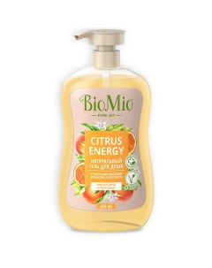 Натуральный гель для душа с эфирными маслами апельсина и бергамота Citrus Energy Bio mio