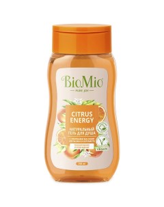 Натуральный гель для душа с эфирными маслами апельсина и бергамота Citrus Energy Bio mio