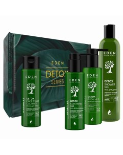 Набор DETOX Hydrolat гель для душа +молочко для тела +гель для умывания+тоник +шоппер Eden