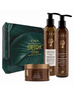 Подарочный Набор Шампунь +Бальзам +маска DETOX Chocolate+подарок Шоппер Eden