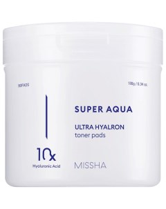 Тонер-пэды для лица Super Aqua Ultra Hyalron увлажняющие Missha