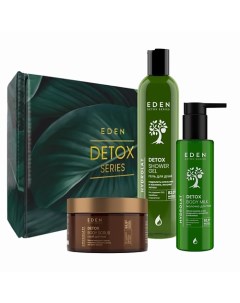 Подарочный Набор DETOX Молочко для тела+гель для душа Hydrolat+скраб Chocolate +шоппер Eden